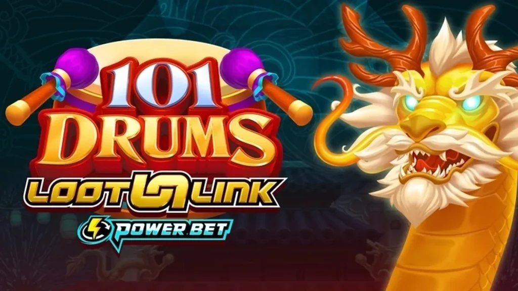Interface do jogo de slot 101 Drums com tambores vibrantes