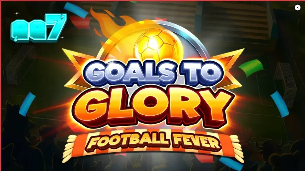Interface colorida e animada do slot Goals to Glory Football Fever com animais jogadores